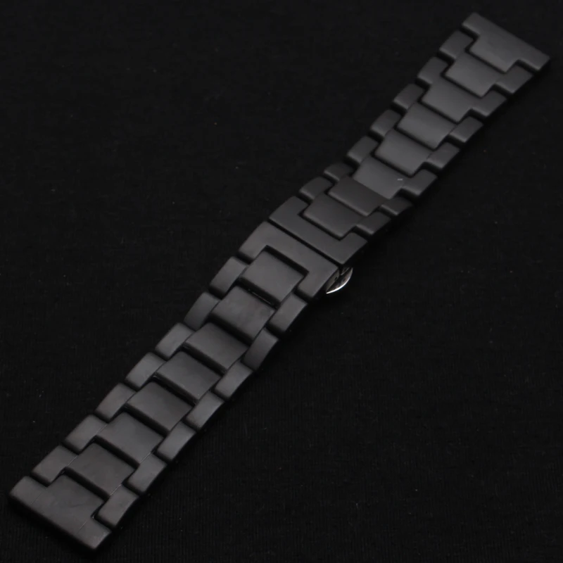 

Unpolished Black Ceramic Watchband Fashion style strap bracelet fit Smart Watch Samsung gear s3 22mm Classic Frontier belts 20mm
