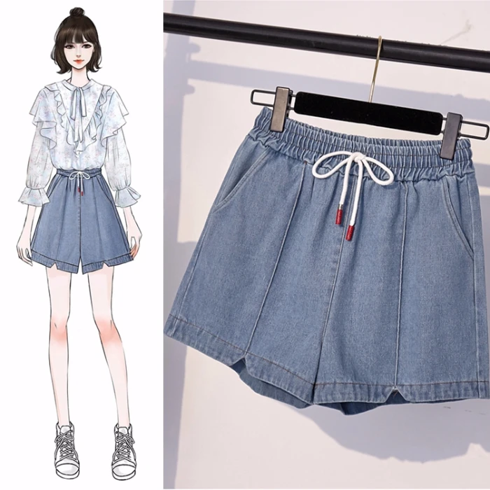 Джинсы для женщин Летняя с высокой талией Плюс Размер мозаичный ремень карман