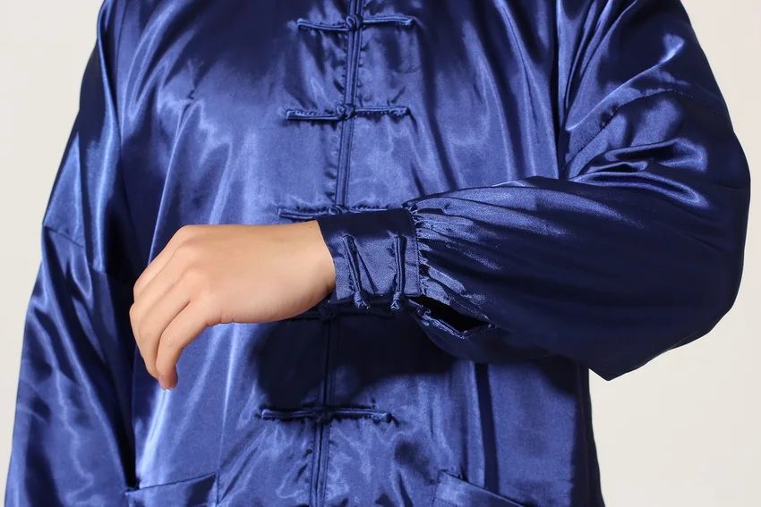 Новый китайский традиционный мужской костюм кунг-фу из атласа винтажная