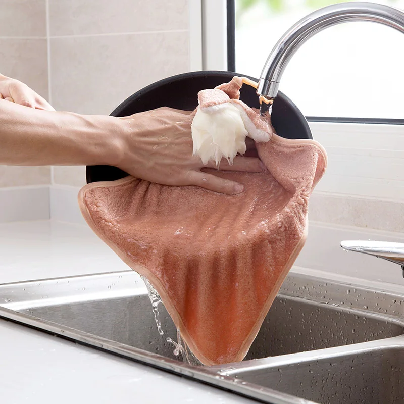 1 шт. Коралловое бархатное полотенце для рук с милым Кроликом впитывающее мытья