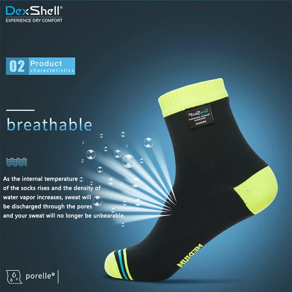 DexShell Coolmax настоящие водонепроницаемые мужские носки для велоспорта ветрозащитные унисекс Спорт на открытом воздухе носки для кемпинга бега катания на лыжах водонепроницаемые носки