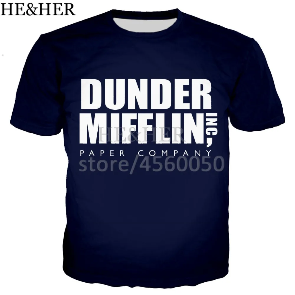 

The office TV Show Dunder Mifflin 3D printed men tshirts funny fashion summer shirts cool shirt for men women unisex casual top