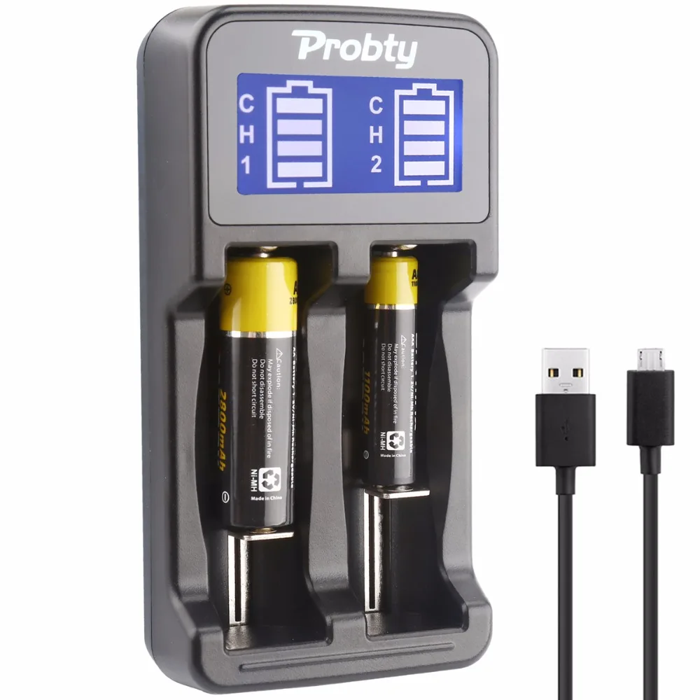 18650 2 канальное зарядное устройство с ЖК дисплеем интеллектуальное USB 18490 18350 17670
