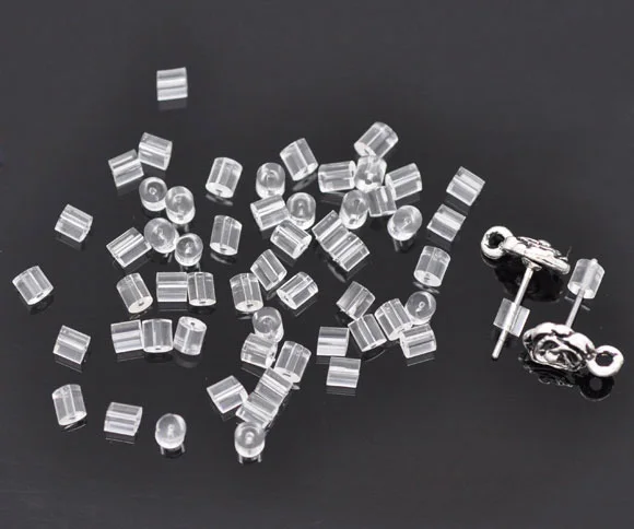 1000 шт 4x4 мм резиновая Серьга на заднюю часть 2019 модные серьги DIY ювелирные изделия