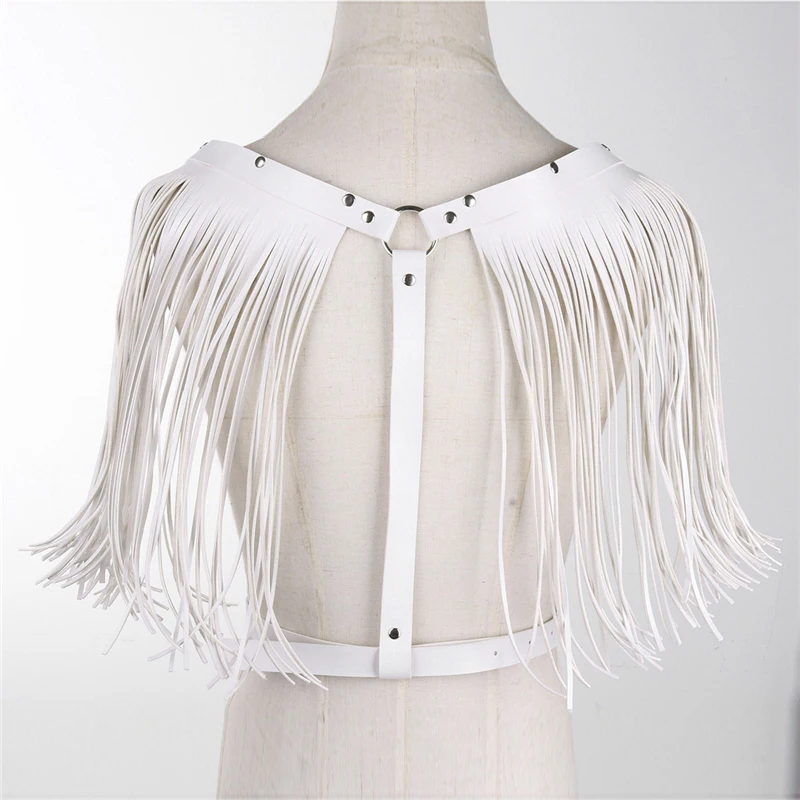 Женский длинный ремень из искусственной кожи Goth пояс с кисточками для вечеринки