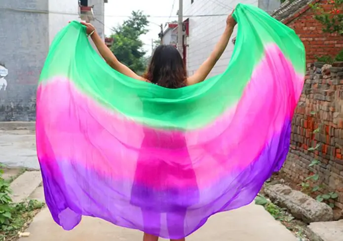 Фабричная оптовая продажа Классическая шелковая Фата для танца живота 250*114 см|veil