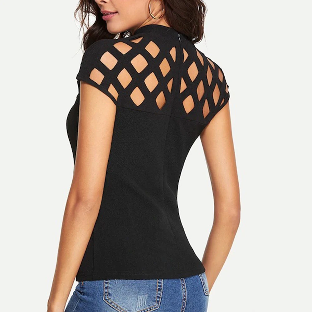 Женская футболка с открытыми плечами и квадратным вырезом пикантный облегающий