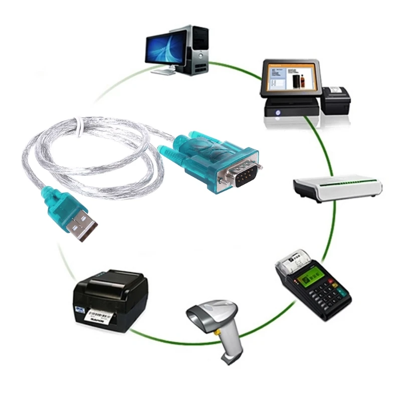 Переходник с USB на последовательный порт RS232 9 контактный кабель DB9 COM
