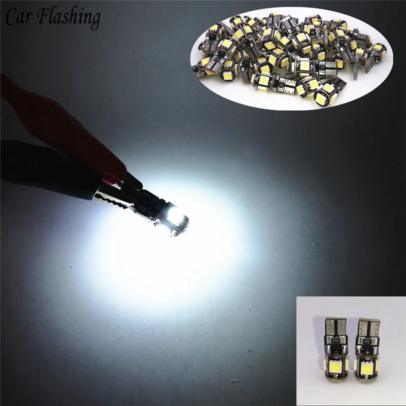 Автомобильная фара flahsing 50 шт. супер яркая W5W 194 168 5 SMD DC 12 В клиновидная лампа