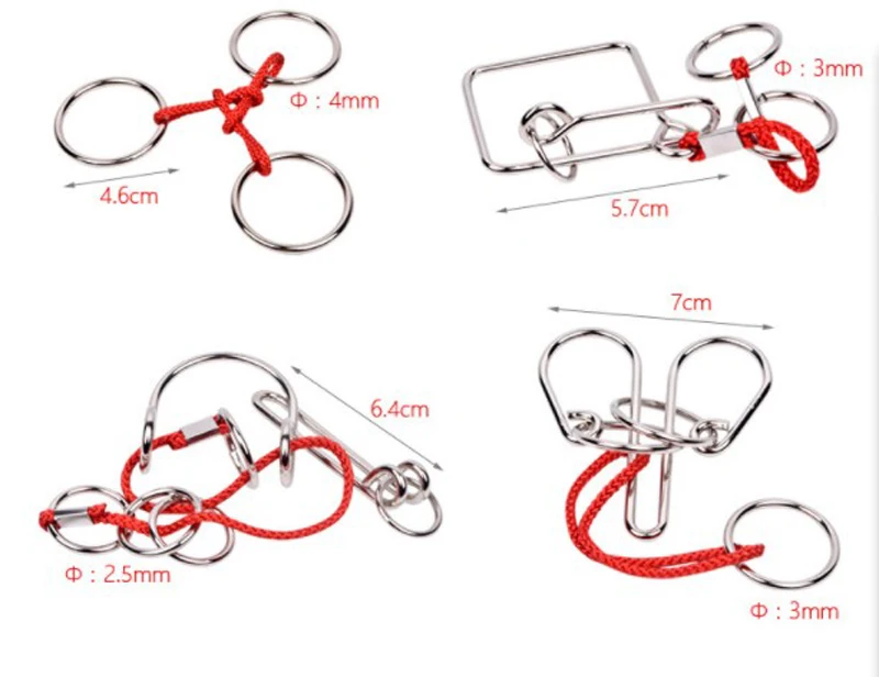 Бесплатная доставка новинка 4 шт. волшебный Мини пазл из металла для детей семьи