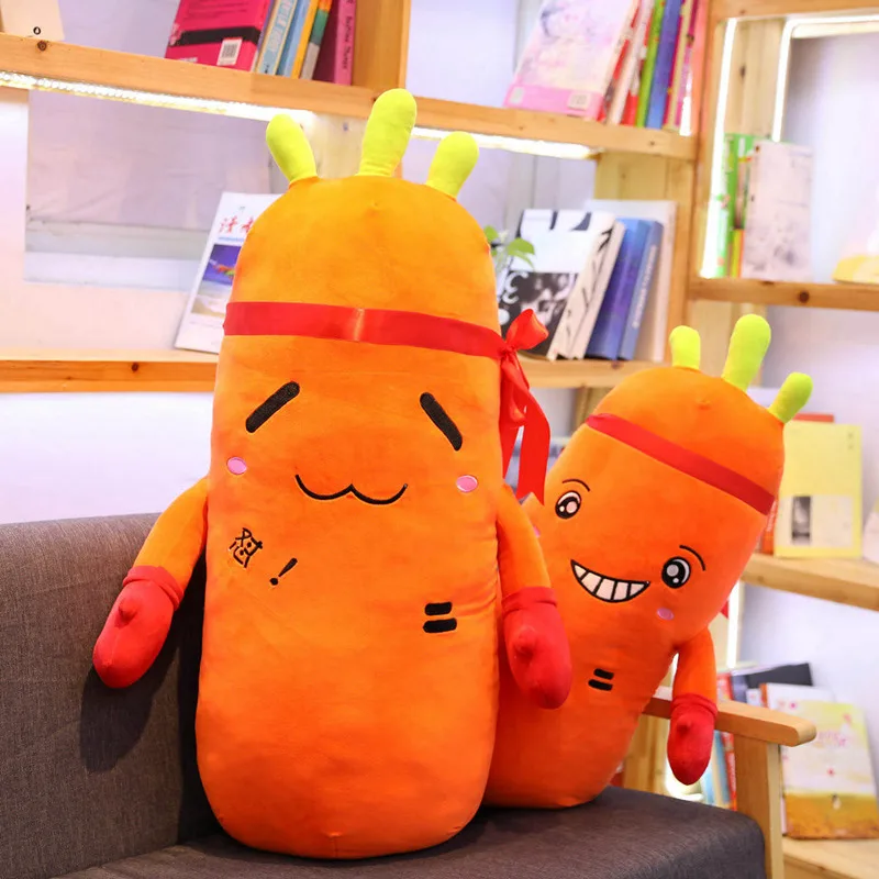 65-95CM Cartoon Sports Boxing Carrot Plush Toy Cute Simulation Vegetable Pillow Dolls Stuffed Soft Toys For Children Gift | Игрушки и