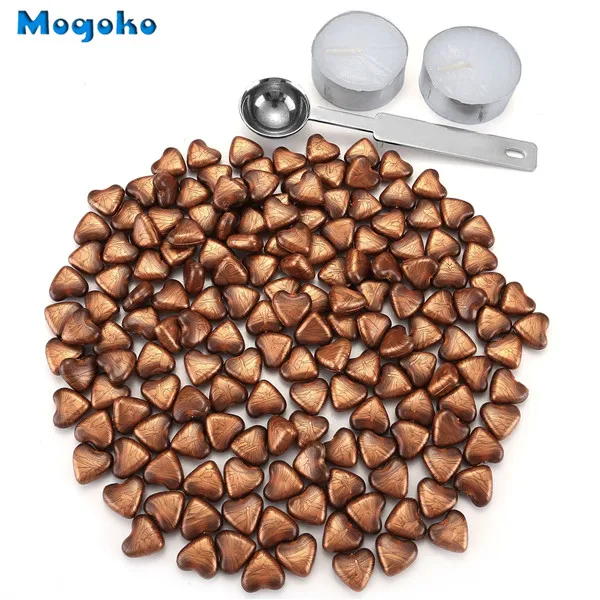 Style 3 Mogoko, около 150 штук, восковые палочки в форме сердца, бусины с плавильной ложкой для воска, печать, штамп, украшение - Цвет: Style 3