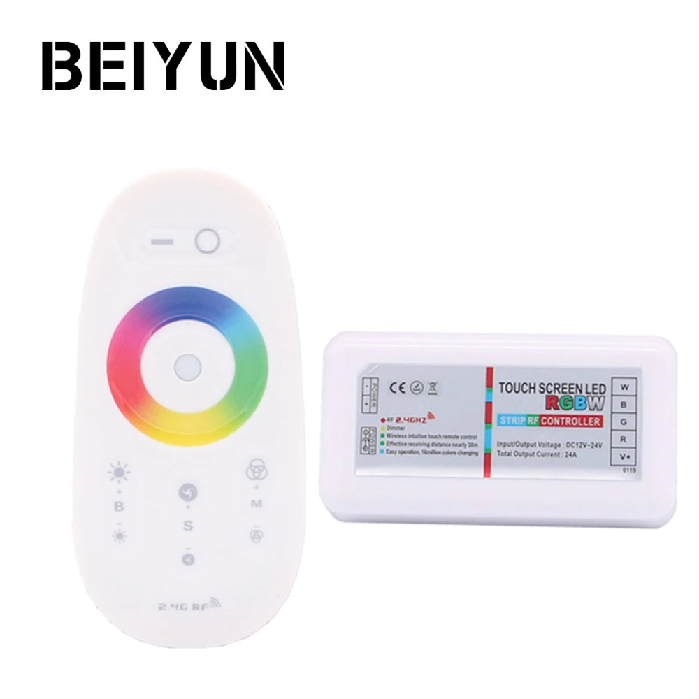 2 4G RGBW LED контроллер сенсорный экран DC 12-24V 24A 4 Каналы Пульт дистанционного