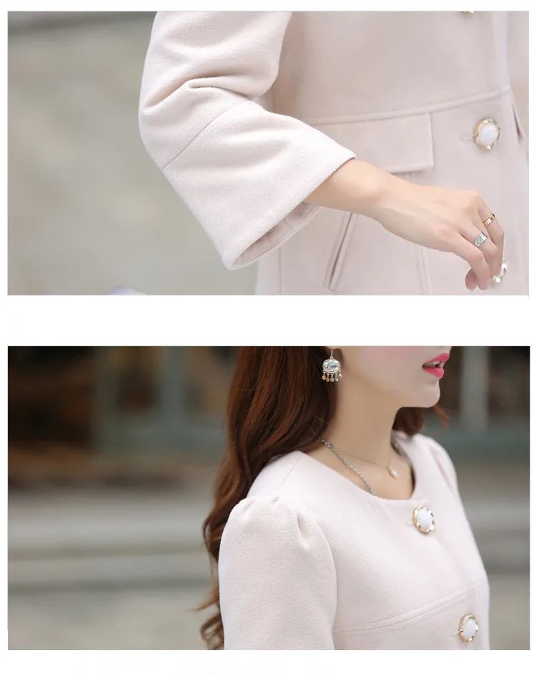 2019 новый бренд осень зима женское Шерстяное Пальто Куртка с круглым вырезом Casacos