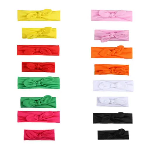 2018 New Brand 2pcs Mother Daughter Bowknot Headwear Family Matching Kids Baby Girl Elastic Knotted Turban Hair Band Headband | Детская