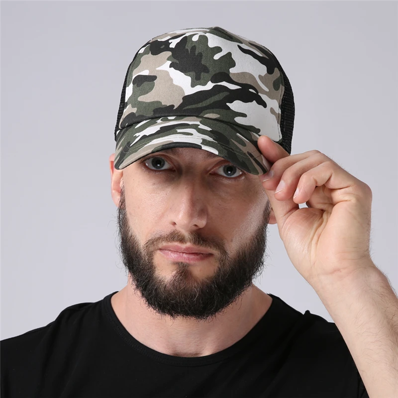 CLIMATE Men Camouflage Trucker Cap Fishing Hunting Mesh Caps Cool adjustable Cap Hats for adult man Trucker cap