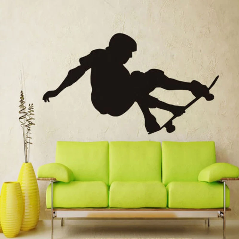 Хит продаж настенные Стикеры для скейтборда и трюков мальчиков спальни хобби
