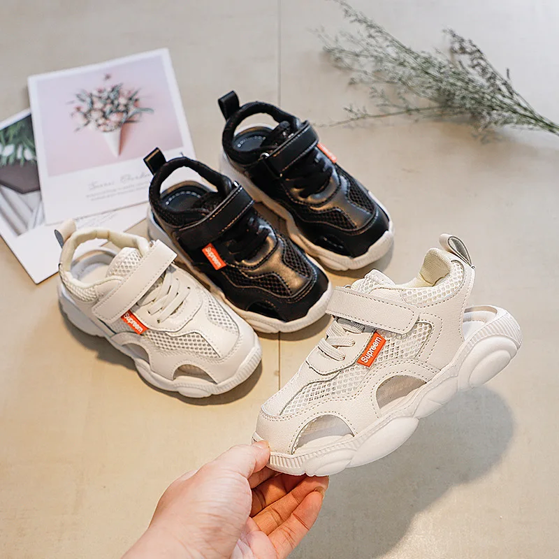 Детская пляжная обувь 2019 новая с мишками для мальчиков рваные мягкой подошвой