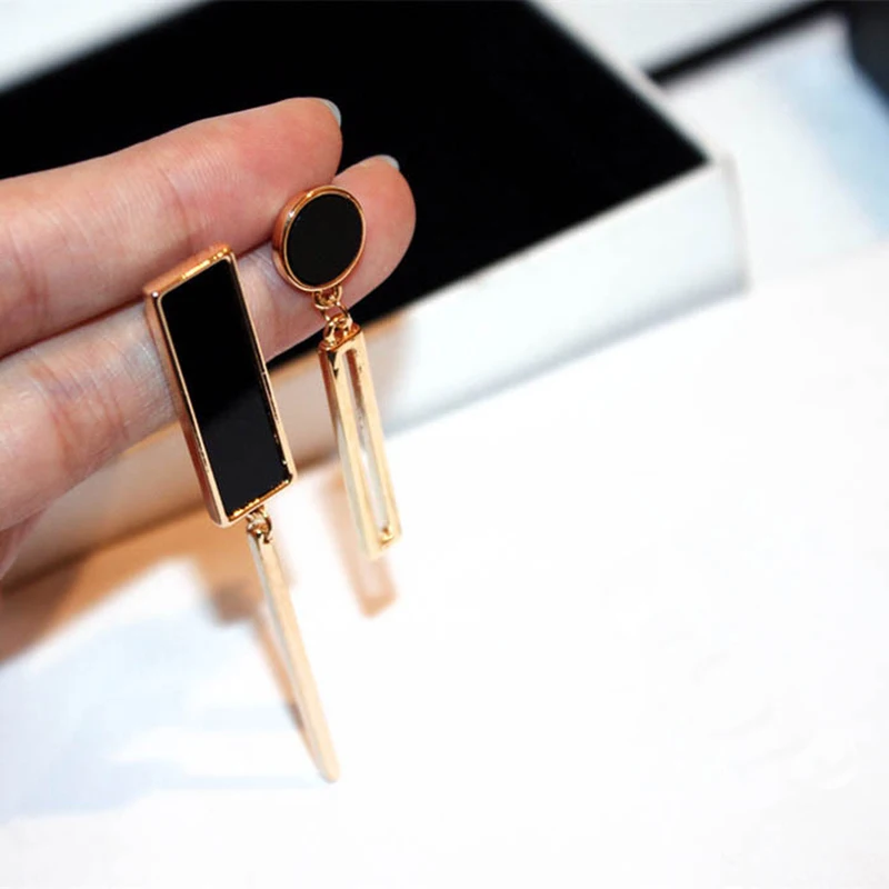New Geometric Long Asymmetrical Earrings High-end Quality Personalized Jewelry Wholesale And Retail Crystal | Украшения и