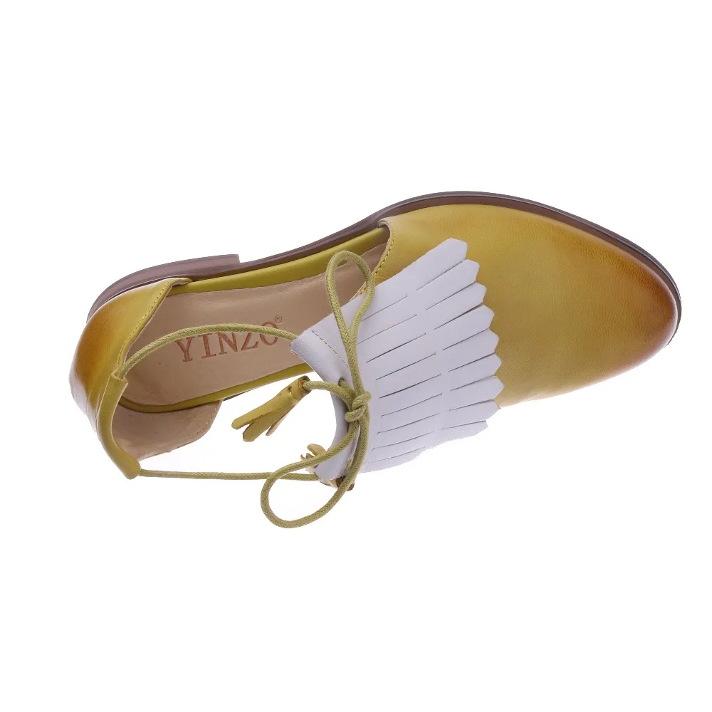 YINZO/брендовые сандалии из натуральной кожи на плоской подошве женские винтажные