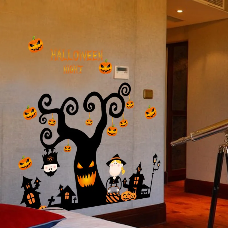 Explosion Models Halloween Stickers Glass Wall Shop Window Decorative Removable Pumpkin | Дом и сад