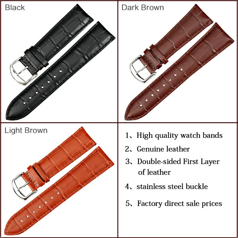 MAIKES New watch bracelet belt black watchbands genuine leather strap watch band 18mm 20mm 22mm watch accessories wristband