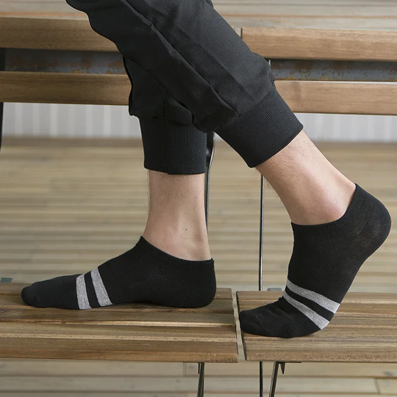 2 пар/лот летние тонкие хлопковые носки башмачки мужские трендовые простые в две