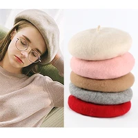 ygyeeg new womens winter hat beret female wool solid color caps cashmere warm beanie hat cap hot sell high quality accessories