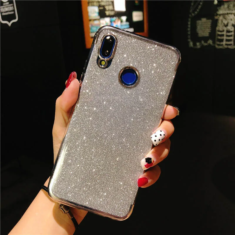 Silver Блеск 2 в 1 ТПУ чехол для телефона для huawei P20 P10 P30 Коврики 30 20 Lite Nova для детей 3, 4, 5, чехол Honor 7A 7C 8A 9X 8X Y6 силиконовый чехол - Цвет: Silver