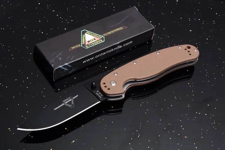 Ontario RAT 1 VOLTRON RAT 1& RAT 2 Тактический складной нож карманные ножи AUS-8 лезвие G10, походный охотничий нож для выживания Открытый EDC инструменты - Цвет: Ontario RAT 1