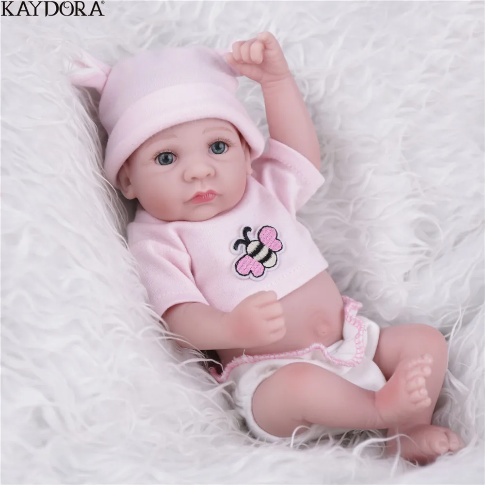 KAYDORA 10 дюймов мягкий полный винил Bebe Кукла реборн Реалистичная кукла реборн девочка кукла новорожденная Мода Bonecas Игрушки для девочек