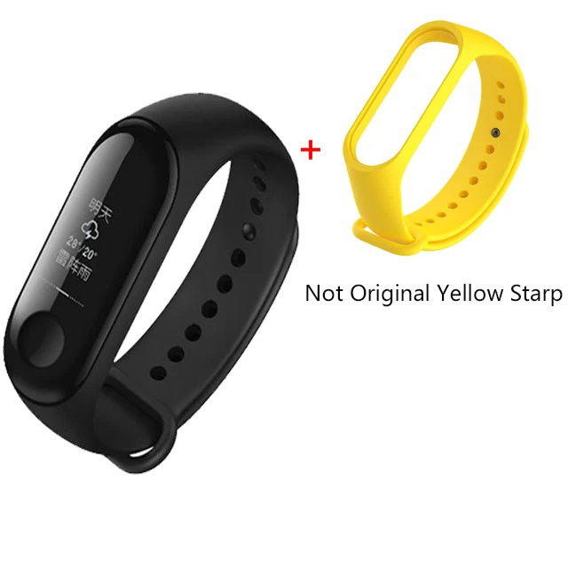 Yellow Xiaomi Mi Band 3 Miband 3 фитнес-трекер монитор сердечного ритма 0,78 ''OLED дисплей тачпад Bluetooth 4,2 для Android IOS - Цвет: Yellow