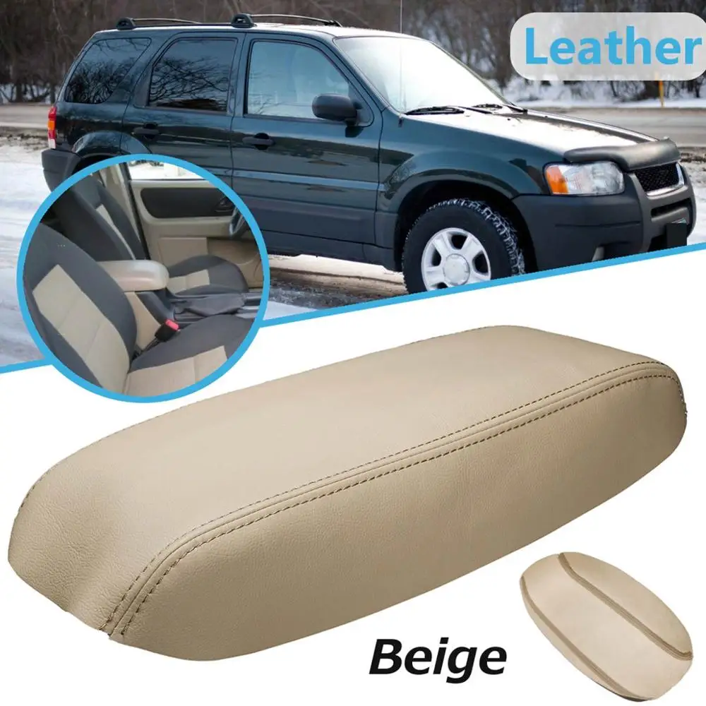 Beige Для Ford Escape 2001 2002 2003 2004 3 цвета, кожа, черный, бежевый, серый, автомобильная центральная консоль, подлокотник, защитная накладка - Название цвета: Beige