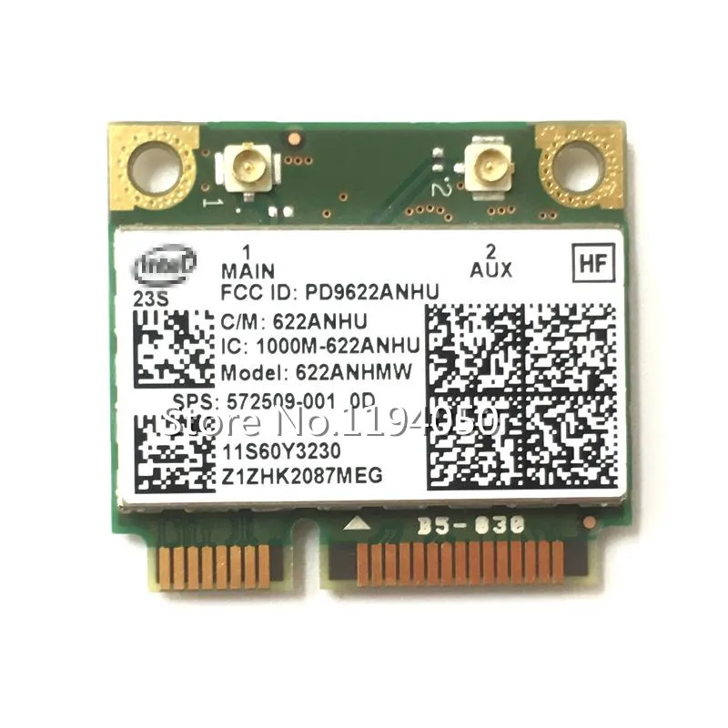 Intel Беспроводной карты 6200 60Y3231 EDGE14 15 E10E30 E40 E50 Dual Band Беспроводной LAN 802.11n 2,4 ГГц и 5,0 ГГц 300 Мбит/с 622AN