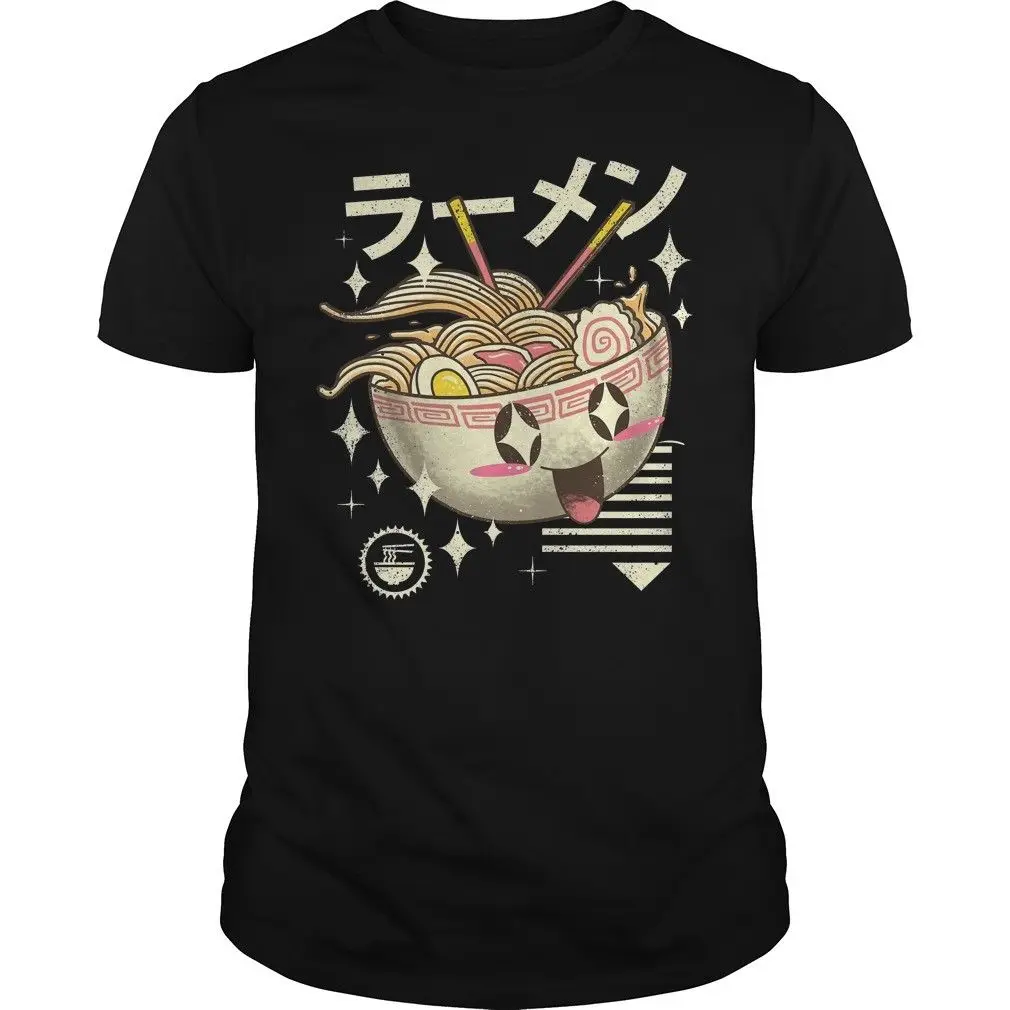 Kawaii Ramen Japanese Food Lovers T Shirt Black Cotton Men S-6XL US Supplier Cartoon t shirt men Unisex New Fashion tshirt | Мужская