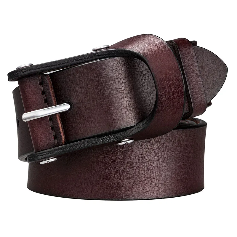 ZB-010 Hi-Tie мужской ремень, мужской ремень из натуральной воловьей кожи, мужской коричневый ремень для джинсов, винтажная Пряжка, высокое качество, ковбойские ремни для джинсов - Цвет: ZB-010