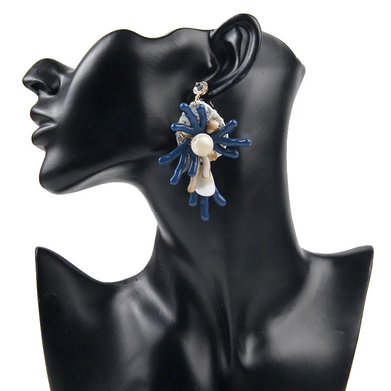 

FishSheep Fashion New Bohemian Earrings For Women Vintage Ethnic Beads Fringe Dangle Long Drop Earrings 2017 Statement Jewelry