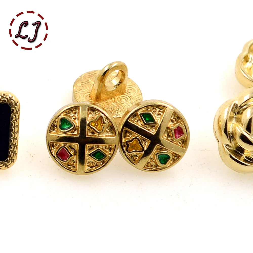 Новая модная Кнопка 10 шт./лот кнопки черного золота маленькие декоративные для