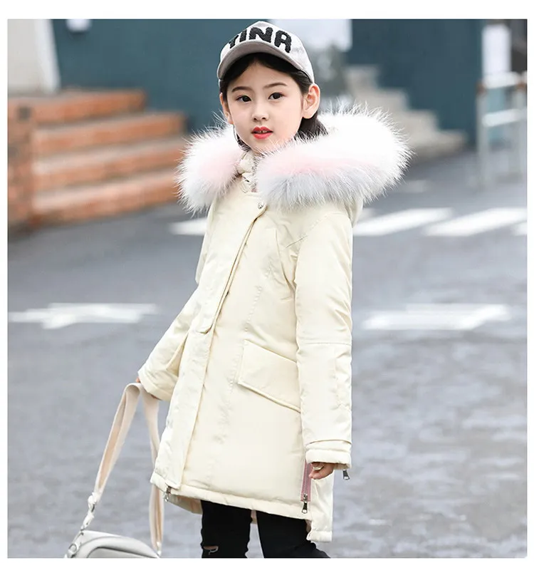 Princess Winter Coat for Girls made of goose feather Kids Down Jackets age 10 12 14 years Children Outfit Winter Girls Clothing