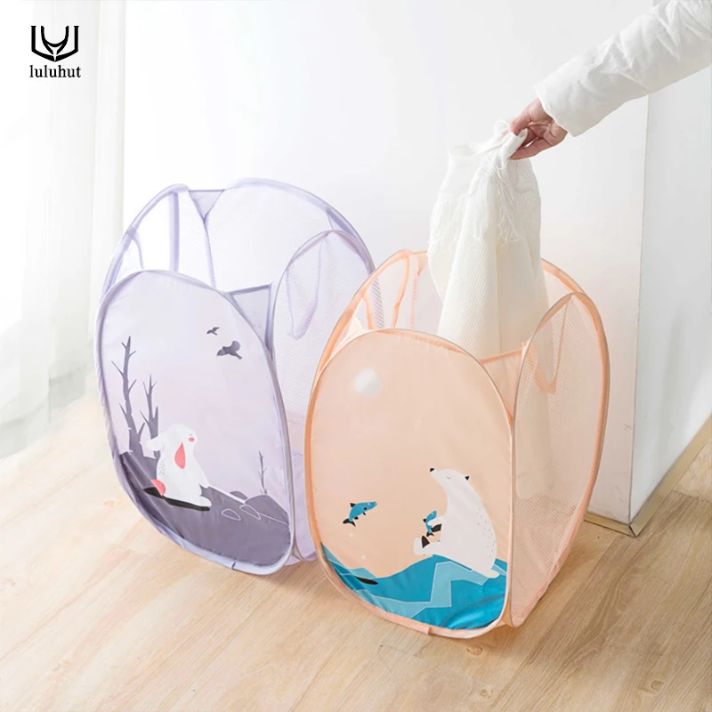 Luluhut корзина для хранения грязной одежды мешок для белья для одежды Носки Бюстгальтеры складной мультфильм большой емкости домашнее хранилище корзина использования