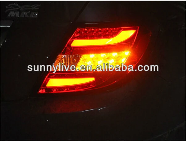 Для Mercedes-Benz W204 2007-2011 лет C180 C200 C260 C300 светодиодный задний светильник черного цвета