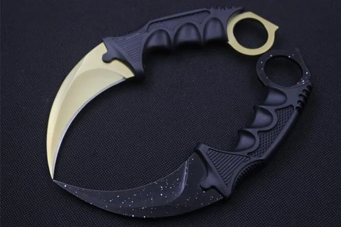 Реального CS Go Karambit Ножи Counter Strike Кемпинг Пеший Туризм выживания Ножи оболочка армейские коготь Ножи 6 цветов Прямая