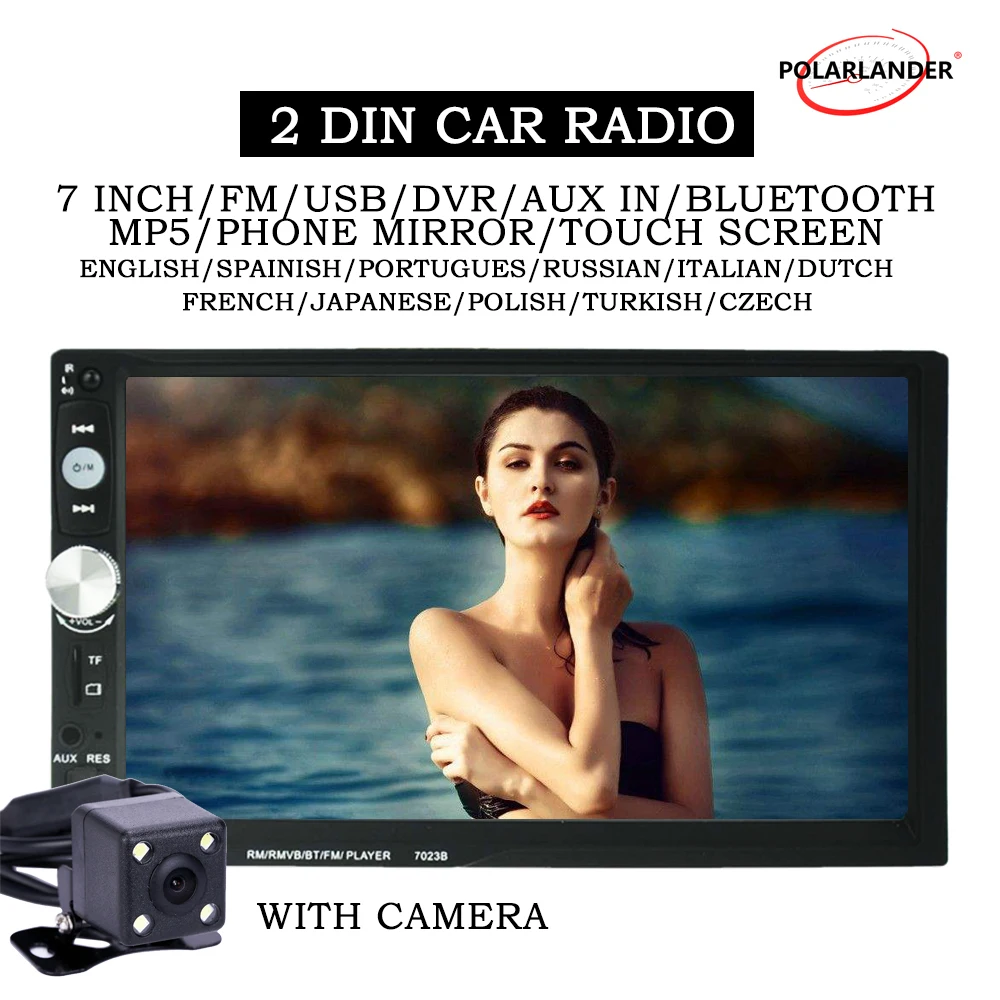 7 дюймов сенсорный экран Экран Bluetooth Радио FM/USB/TF/AUX зеркало задней камеры ссылка