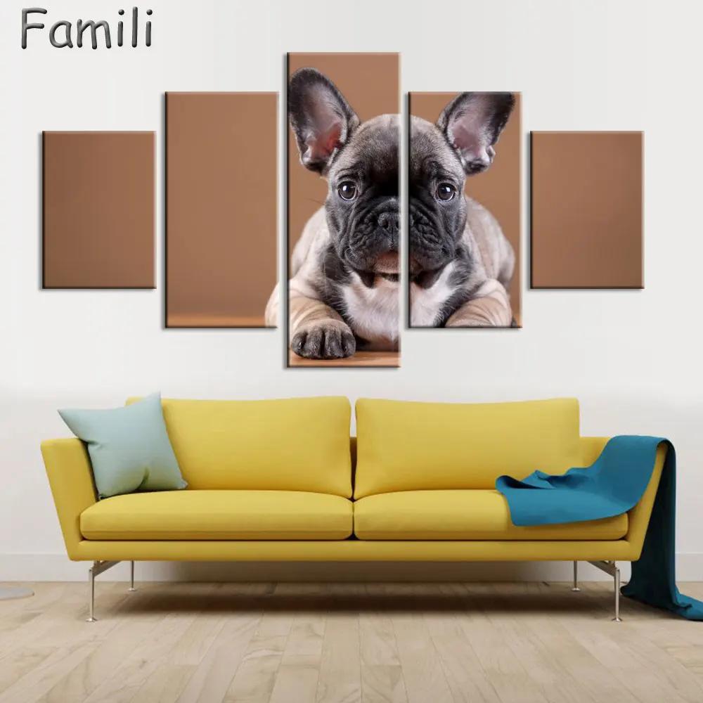 5 шт. Картина на холсте печать плакаты с изображениями собак и декоративные