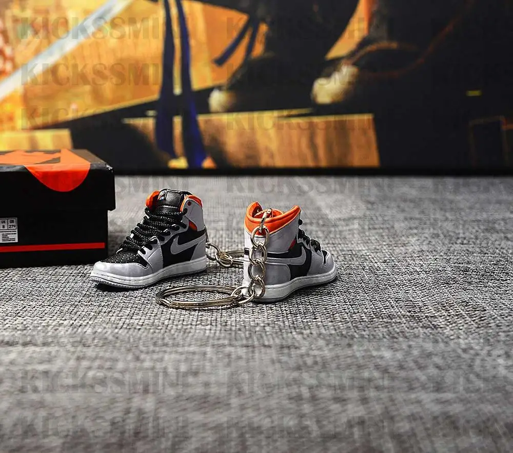 Дропшиппинг Air Jordan 1 серый белый розовый тапки брелоки 1/6 масштаб 3D мини-кроссовки JORDAN Брелок Кукла аксессуар