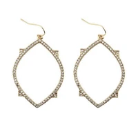 pave cubic zirconia open oval statement chandelier earrings for women 2020 trendy jewelry