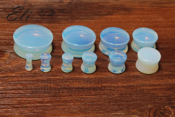 Retail 1 PC 3-25mm Ear Expander Piercing Opalite Stone Plugs Tunnels Gauges Body Jewelry | Украшения и аксессуары