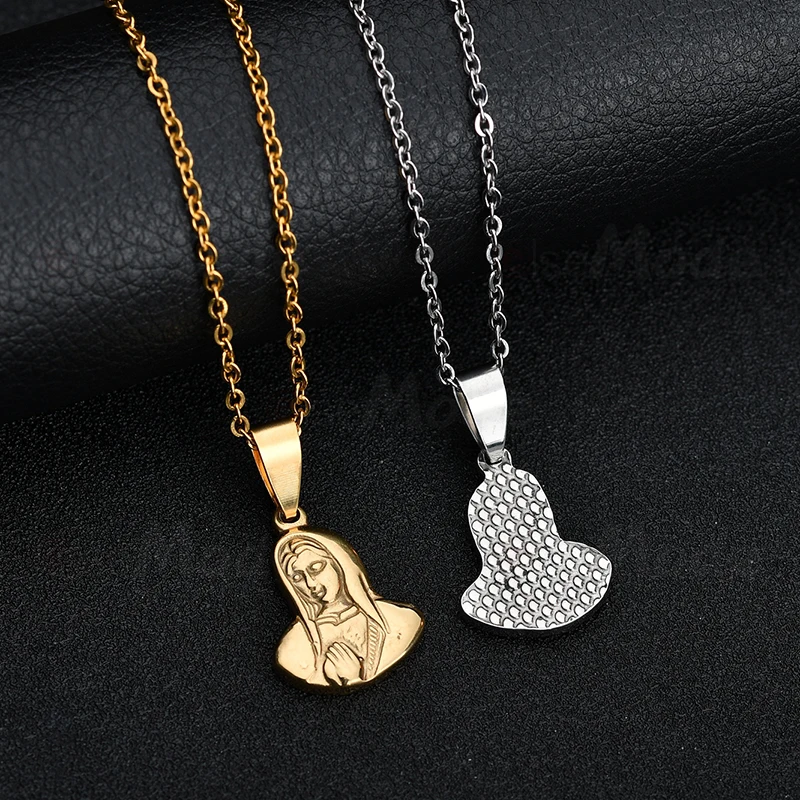 Женский кулон ELSEMODE Tiny Blessed Virgin Mary золотые католические украшения из нержавеющей