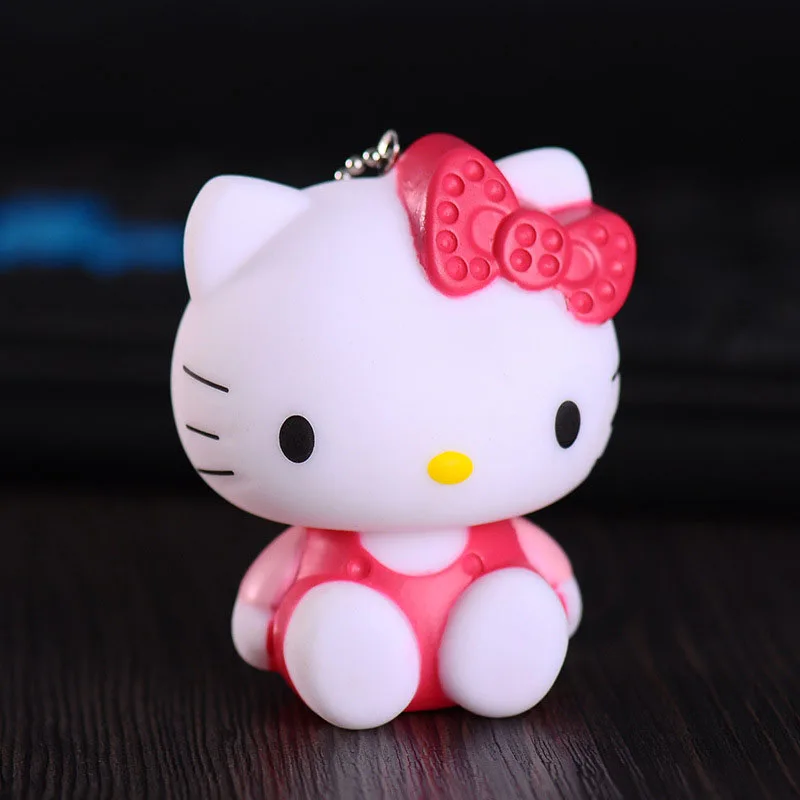 Милый мультяшный брелок из ПВХ с котом Hello Kitty кукла кожаный шнур держатель для