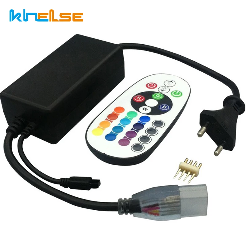 

5050/3528 Led Strip RGB Controller AC220V 110V RGB IP67 Rope Light 20/24 Wireless RF IR Touch Remote Dimmer Control US EU Plug